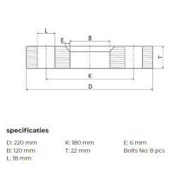 Jungiamasis flanšas, nerūdijančio plieno, DN50/60,3 FG264260RVS
