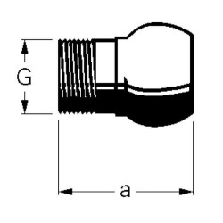 4 1/4" rutulys su 4" vamzdžio sriegiu 1050801