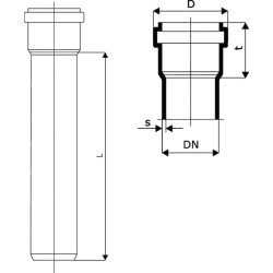 PVC vamzdis 160 mm x 1,0 m 16150160010