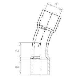 PVC alkūnė 22,5° 90 mm 7090522