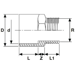 Adapterio įvorė 50/63 mm, 1 1/2 colio 750631123GP
