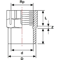 Adapterio įvorė 40/50 mm x F 1 1/4" 740501142GP