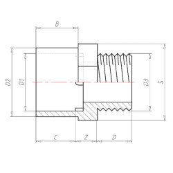 Adapterio įvorė 40/50 mm x M 1 1/4" 7405011460
