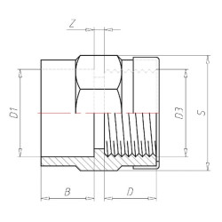 Adapterio įvorė 32 mm x F 1" 7320161