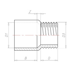 Adapterio įvorė 40 mm x M 1 1/2" V140055