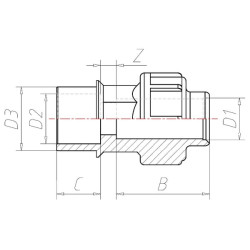 Adapteris PVC/PE 25 x 25/32 V731025