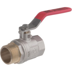 Rutulinis vožtuvas BSP vidinis/išorinis sriegis 1" + nerūdijančio plieno rankena KS1MKR