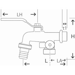Dvigubas čiaupo išvadas 1/2" TK12D