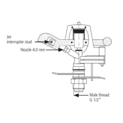 Reguliuojamas purkštuvas V80, išorinis sriegis 1/2" WG803000