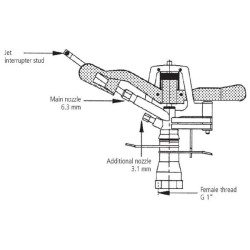 Reguliuojamas purkštuvas V65 BI 1" WG656331