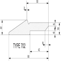 Kaušo krašto juosta 90x22mm x3.2m HB250 KT7023200
