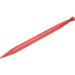 Krautuvo dantis, tiesus, apvalus, 50x820 mm, smailus galas su M28x1,5 mm veržle, raudonas, SHW FT28