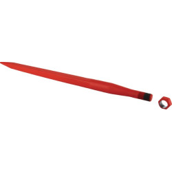 Krautuvo dantis, tiesus, kvadratinis, 44x820 mm, smailus galas su M30x2 mm veržle, raudonas, SHW FT35