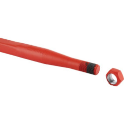 Krautuvo dantis, tiesus, kvadratinis, 44x820 mm, smailus galas su M30x2 mm veržle, raudonas, SHW FT35