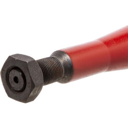 Krautuvo dantis, tiesus, kvadratinis, 37x800mm, smailus galas su M20x1,5mm veržle, raudonas, Battista Porteri FT12