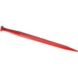 Krautuvo pirštas, tiesus, apvalus, 55x1140mm, smailus galas su M33x2mm veržle, raudonas, Kverneland KK241127