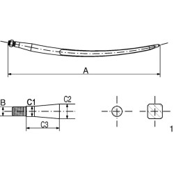 Priekinio krautuvo virbai, lenkti, 800 mm KK241193