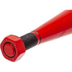 Krautuvo dantis, lenktas, kvadratinis, 36x680 mm, smailus galas su M20x1,5 mm veržle, raudonas FT42KR