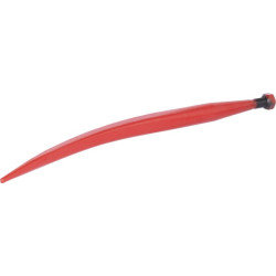 Krautuvo dantis, lenktas, kvadratinis, 35,5x585 mm, smailus galas su M20x1,5 mm veržle, raudonas 519360021