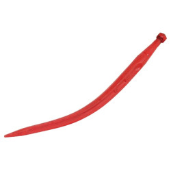 Krautuvo dantis, lenktas, dvigubas T formos profilis 37x770mm, smailus galas su M22x1,5mm veržle, raudonas 519377022