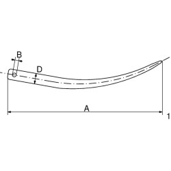 Siloso griebtuvo dantis 28x600mm Stoll 0454440