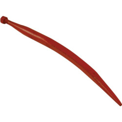 Krautuvo dantis, lenktas, kvadratinis, 36x600mm, smailus galas su M20x1.5mm veržle, raudonas, SHW FT44