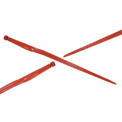 Siloso pjūvio dantys, alkūniniai: 58 mm žvaigždės formos, 36x800 mm, smailus galas su M20x1,5 mm veržle, raudoni, SHW KT8