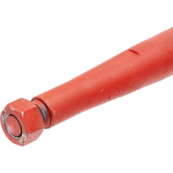 Siloso pjūvio dantys, alkūniniai: 38 mm žvaigždės formos, 36x930 mm, smailus galas su M20x1,5 mm veržle, raudoni, SHW KT9