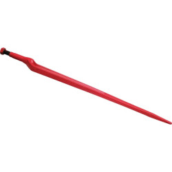 Krautuvo dantis, alkūninis: 70 mm dvigubas T formos profilis, 36x895 mm, smailus galas su M22x1,5 mm veržle, raudonas 5192FT88N1