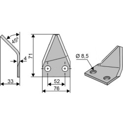 Pašarų vežimėlio peilis Seko FM19168