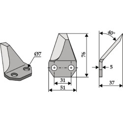 Pašarų vežimėlio peilis FM19159