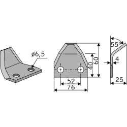 Paprastas 55 alkūninis profilis Seko FM19146