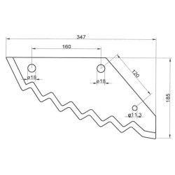 Pašarų maišytuvo peilis, ilgas PTA 8113800034NC
