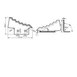 Pašarų vežimėlio peilis kairysis, storis - 6 mm 703956N