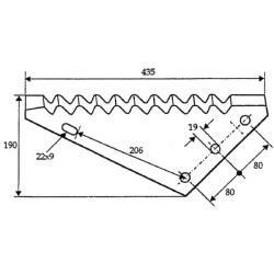 Dantytas tiektuvo vežimėlio peilis FM15133