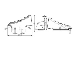Pašarų vežimėlio peilis dešinysis, 6 mm storio 703957N