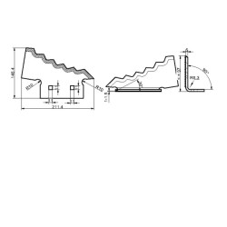 Pašarų vežimėlio peilis kairysis, storis - 5 mm 703954N