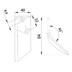Pašarų vežimėlio peilis FM06190