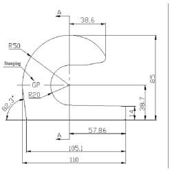 Profilinis kabliukas 40 mm M40 kaiščiui FT2015