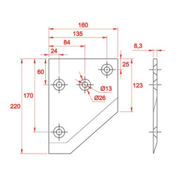 Pusė sekcijos RH Redrock KM100086R