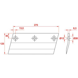 Geležtė 3 skylių RH Redrock KM109083R