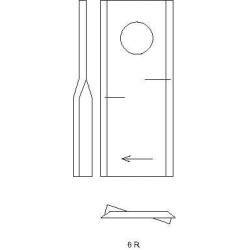 Vejapjovės peilis RH 95x45x3,5 mm, skylė Ø16,25 mm, tinka Kuhn/John Deere/New Holland, 25 vnt. pakuotėje, 56151310KR