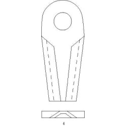Vejapjovės peilis K/D 128x50mm, 35x4mm ovali skylė 23.0x20.5mm Tinka Taarup 25 vnt. pakuotė KT5611030001KR