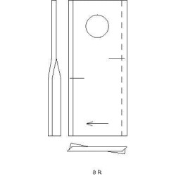 Vejapjovės peilis RH 102x48x4mm, anga Ø19mm, tinka Niemeyer 570446