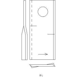 Vejapjovės peilis LH 97x48x4mm anga Ø19mm Tinka Kongskilde JF/Stoll 8113800023