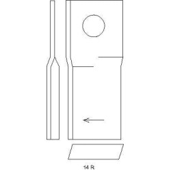 Vejapjovės peilis LH 110x48x4mm anga Ø19mm Tinka Kongskilde JF/Stoll 8113800031