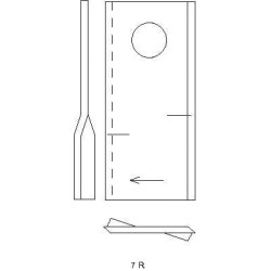 Vejapjovės peilis RH 93x47x3mm, anga Ø19mm, tinka Taarup/PZ 25 vnt. pakuotėje KT4189300001
