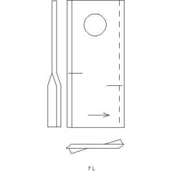 Vejapjovės peilis kairysis 93x47x3mm, anga Ø19mm, tinka Taarup/PZ/Vicon, 25 vnt. pakuotė, KT4189400001