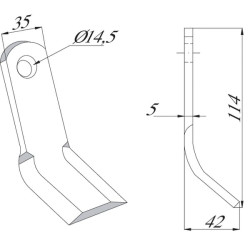 Alkūninis spragilas 35x114 Muratori CK1130