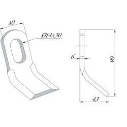Alkūninis spragilas 40x90mm Sicma CK5450